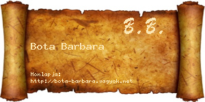 Bota Barbara névjegykártya